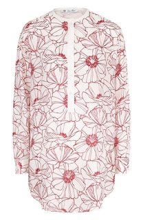 Удлиненная шелковая блуза с принтом Loro Piana
