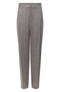 Брюки изо льна и шерсти Brunello Cucinelli