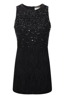 Платье из шерсти и шелка Saint Laurent