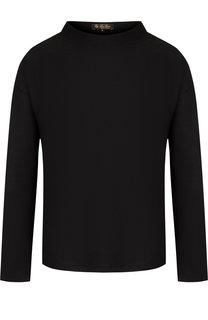 Однотонный пуловер из смеси кашемира и шелка Loro Piana