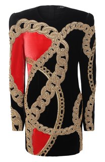 Платье из вискозы и шелка Balmain