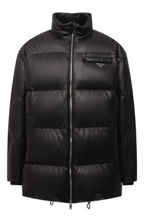 Кожаный пуховик Prada