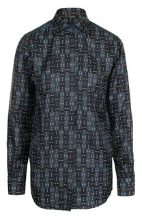 Шелковая блуза прямого кроя с принтом Loro Piana