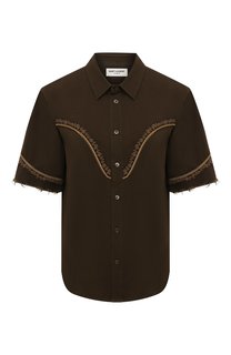 Блузка из смеси хлопка и льна Saint Laurent