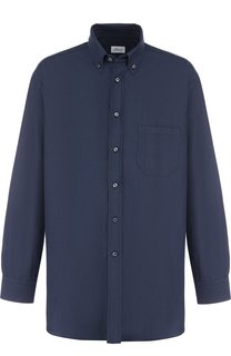 Хлопковая рубашка с воротником button down Brioni