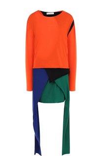 Шерстяное мини-платье асимметричного кроя с оборками JW Anderson