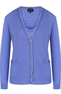 Кардиган из смеси льна и кашемира Giorgio Armani