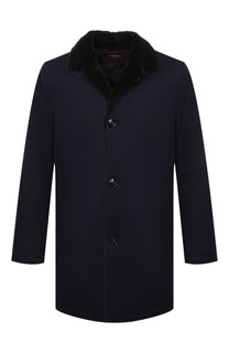 Кашемировое пальто с меховой подкладкой Kiton