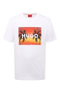 Хлопковая футболка HUGO