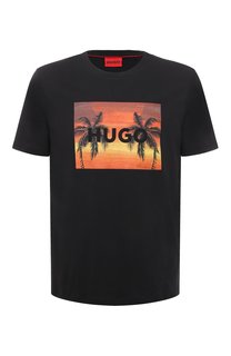 Хлопковая футболка HUGO