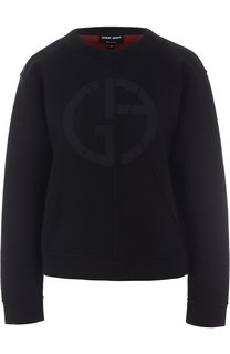 Пуловер свободного кроя с логотипом бренда Giorgio Armani
