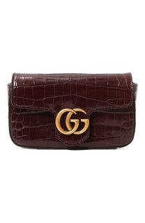 Сумка GG Marmont из кожи аллигатора Gucci