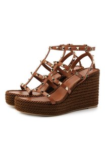 Кожаные босоножки Rockstud Valentino