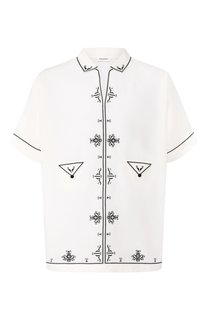 Рубашка из смеси хлопка и шелка Saint Laurent
