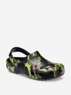 Сабо мужские Crocs Classic Spray Camo Clog, Черный