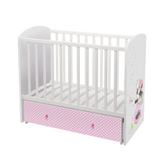 Кроватка детская Polini kids Disney baby 750 "Минни Маус-Фея", белый-розовый 120х60 P.I