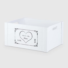 Ящик деревянный ZIHAN Hearts L белый
