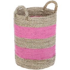 Корзина декоративная Rattan Grand Deco д30см 48 см розовая/бежевая