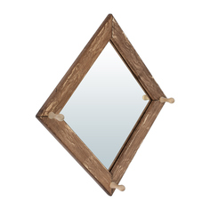 Зеркало Банные штучки с вешалкой, состаренное, 30x30 см, 3 рожка, липа,