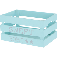 Деревянный ящик ZIHAN Sweet Home голубой L 35х25х18 см