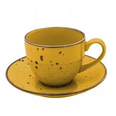 Чашка с блюдцем Porcelana Bogucice Alumina Yellow 0,3 л 16 см