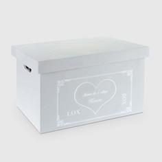 Ящик деревянный ZIHAN Heart L 42х31х24 см серый