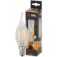 Лампа ЭРА F-LED BXS-7w-827-E14 филаментная свеча на ветру теплый свет ERA