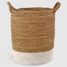 Корзина декоративная Rattan Grand Deco 34х53 см белая/бежевая