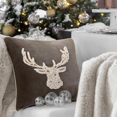 Декоративная подушка Togas Туррис коричневая 45х45 см