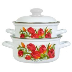 Набор кастрюль Hitt Ласковый май эмаль 2 и 3 л