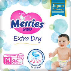 Подгузники Merries Extra Dry M 6-11 кг 86 шт