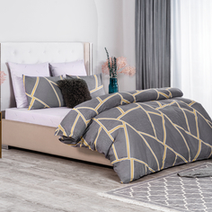 Простыня на резинке Medsleep Мюнхен серая 160х200+25 см