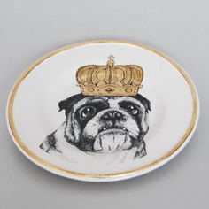 Тарелка десертная бульдог деколь Royal gifts co.