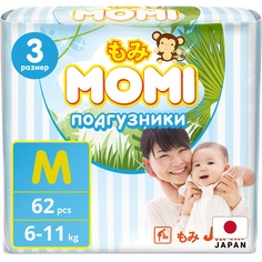 Подгузники Momi 6-11 кг 62 шт