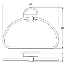 Держатель полотенца полукруглый (хром) FBS LUX 022