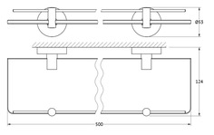 Полка настенная с держателями 50 cm ARTWELLE HAR 035