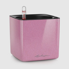 Кашпо с автополивом Lechuza cube glossy 14х14x14 см розовое