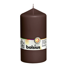Свеча-столбик Bolsius 15x8 см коричневая