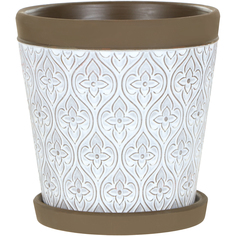 Горшок для цветов In color с поддоном диаметр 14 см коричневый