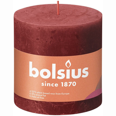 Свеча Bolsius Rustic 10х10 см Shine нежно-красная