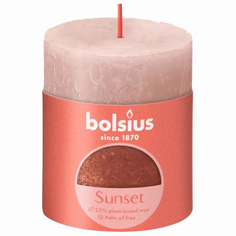 Свеча Bolsius Rustic Sunset 8х6,8 см янтарно-розовая