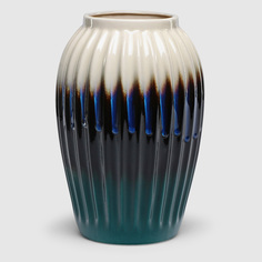 Ваза S&A Ceramic ребристая синяя 20х20х30 см