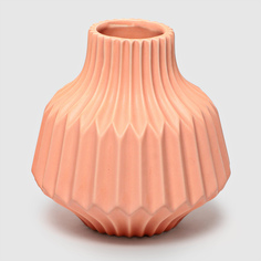 Ваза S&A Ceramic граненая розовая 10х10х12 см