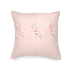 Декоративная подушка на завязках Linen Love Клевер-дымка розовая 45х45 см