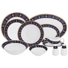 Сервиз обеденный Anna Lafarg Emily Офелия кобальт 27 предметов 6 персон