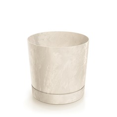 Кашпо с поддоном Tubo P кремовое 17х17 см Prosperplast