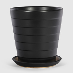 Кашпо керамическое для цветов Shine Pots 16x17см антрацит