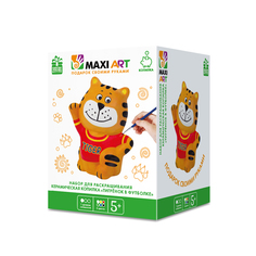 Набор для раскрашивания Maxi Art Керамическая копилка тигренок 12 cм