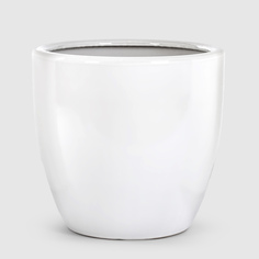 Кашпо керамическое для цветов Shine Pots 36x35м белое глянец