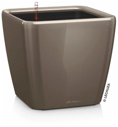 Кашпо с автополивом Lechuza Quadro LS 21 серо-коричневое